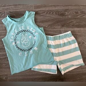 Tank and Striped Shorts Set